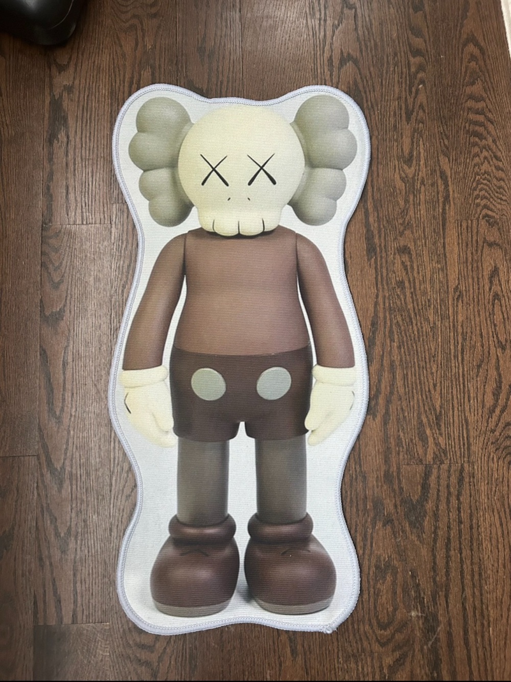 KAWS Brown and Cream Plush Character Pillow